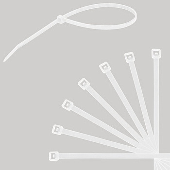 Стяжка нейлоновая 250*3,6 мм, цв. белый, 100шт/уп SONNEN POWER LOCK