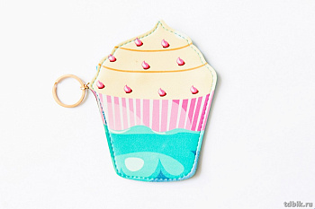 Кошелек детский "Food", иск.кожа, 12*14см, (попкорн, пироженое, гамбургер, пончик)