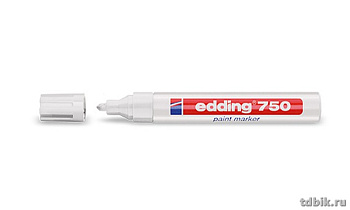 Маркер-краска лаковый  4мм Edding 750 белый (термостойкость до 400С, мет.корпус)
