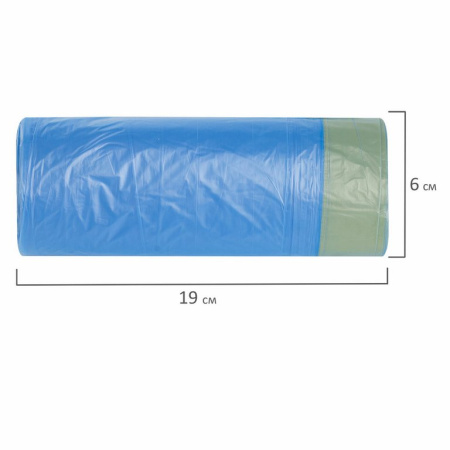 Мешки для мусора  60л. 20 шт/рул (12 мкм) ПНД LAIMA с завязками 55*62 см. синие