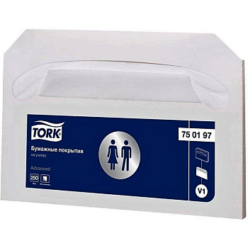 Покрытия бумажные на сидение унитаза Tork 37*41 см, 250 шт/уп