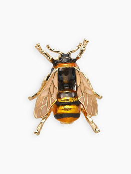 Брошь металл "Оса" глянцевая в золоте