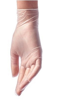 Перчатки виниловые, размер "M" неопудренные