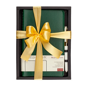 Набор подарочный BrunoVisconti "MILANO" (ЗЕЛЕНЫЙ ЕЖЕДНЕВНИК А5 + РУЧКА)