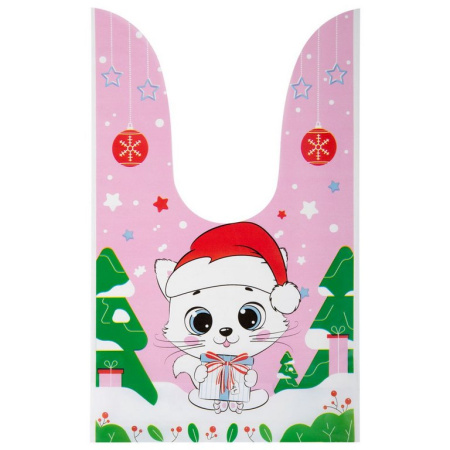 Набор подарочных пакетов НГ 35 шт/уп 13,8*23см с зажимами (полиэтилен) ЗОЛОТАЯ СКАЗКА (ассорти)