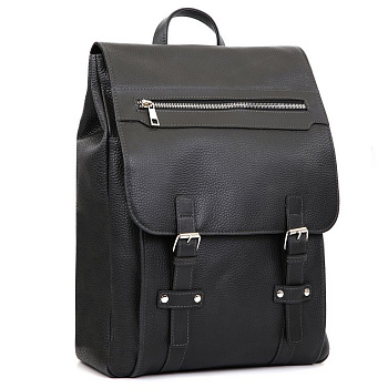 Рюкзак мужской FABRETTI 28*41*11, нат. кожа, черный