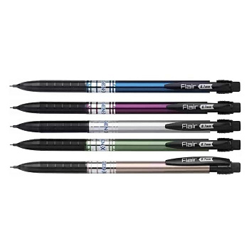 Карандаш механический 0.7 мм Flair резин.упор, ластик, сменные стержни (ассорти)