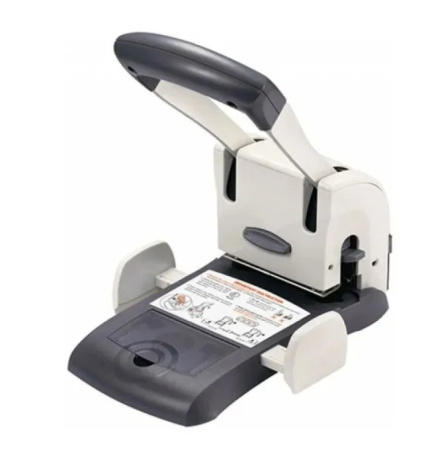 Дырокол мощный до 100л металл/пластик  Kw-Trio Lever-Tech HD 9546, серый с линейкой