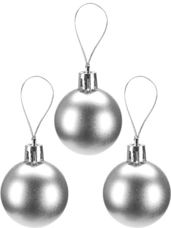 Набор шаров  цвет ассорти 40 мм 25 шт "Новогоднее настроение" (синий/серебро)