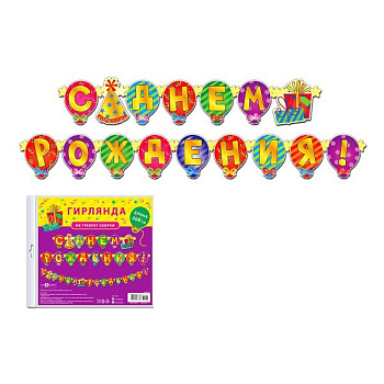 Гирлянда "С днем рождения!" 209см