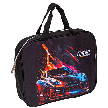 Папка для тетрадей, ИЗО и технологии на молнии A4 (36x28x8 см) текстильная, с расширением 10 см