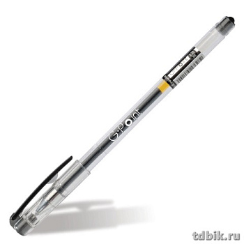 Ручка гелевая ErichKrause G-Point  0,38мм черная (стерж.129мм, линия 0,25мм) игольч.