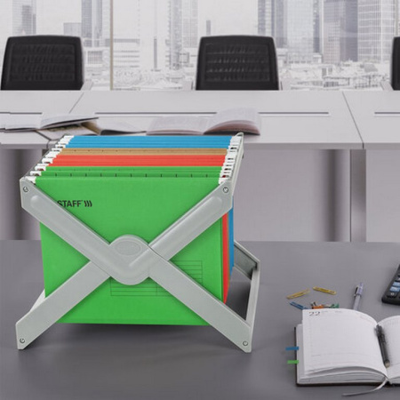 Бокс для подвесных папок STAFF, до 50 папок А4 / Foolscap, 406х307х290 мм, серая