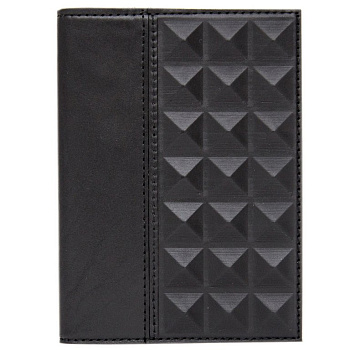 Обложка для паспорта Макей нат. кожа "Геометрия" цв. черный