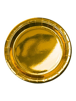 Тарелка картон d230  6 шт/уп "Золото"