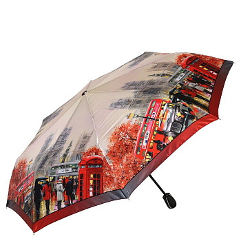 Зонт женский суперавтомат Fabretti, 3 сложения, сатин