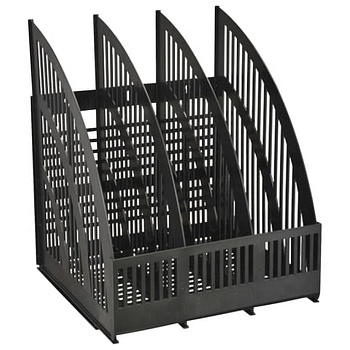 Лоток вертикальный 3-х секцион. разборный, черный СТАММ "LINE"