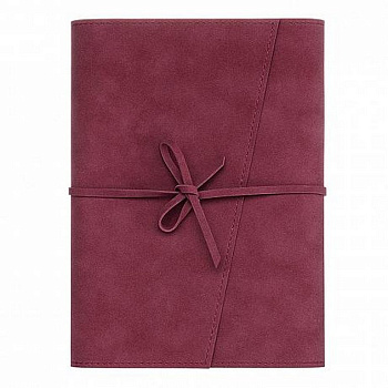 Скетчбук 148*210 мм, 60л. в суперобложке из нубука "Винный" бумага д/акварели 200 г/кв.м