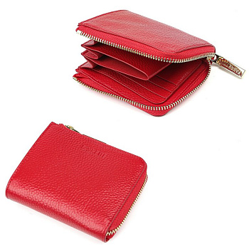 Портмоне FABRETTI женское, нат. кожа, 11*10*3 см, красный