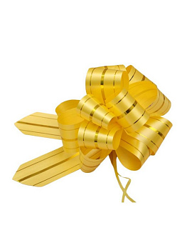 Бант Шар 50мм желтый (золотые полосы)