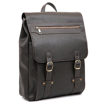 Рюкзак мужской FABRETTI 28*41*11, нат. кожа, коричневый