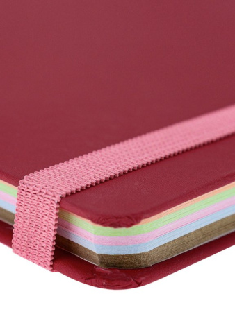 Скетчбук 200*200 мм, 72л. сшивка "Colorful Red" на резинке 120 г/м2, бумага цветная