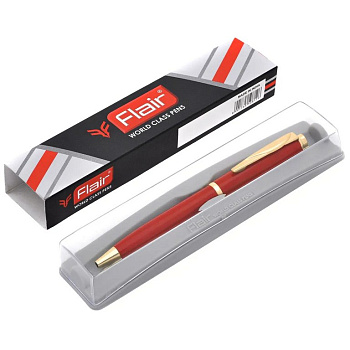 Ручка шариковая Flair "Momento" подар.футл. корпус красный мет. синяя 0,7мм (стерж.116мм)