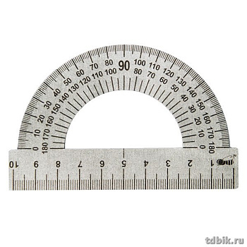 Транспортир сталь 10 см. 180 град. Стамм
