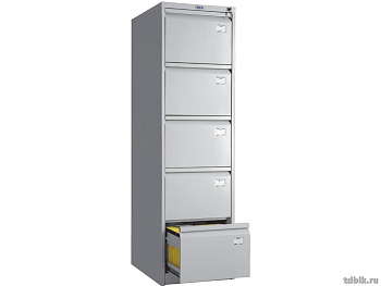 Шкаф картотечный метал. 5 ящиков для папок Foolscap и А4 (1634*467*630мм) замок