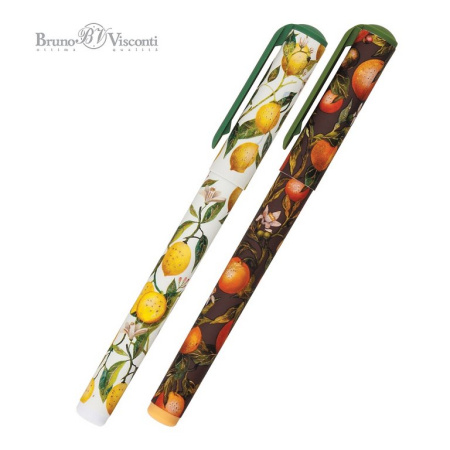 Ручка шариковая Bruno Visconti в тубусе "DreamWrite. Флора Fruits" 0,7мм, синяя (лин.0,5мм,ст.133мм)