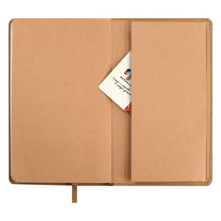 Записная книжка 105*170 мм, 120л., Escalada "Пике. Бежевый" твёрдый переплёт, иск. кожа