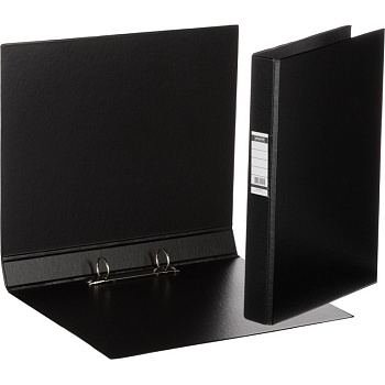 Папка на 2-х кольцах А4 35 мм Attache Selection карман на торце, картон в пленке ПВХ черная