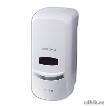 Диспенсер для жидкого мыла 1л, белый пластик ЛАЙМА Professional