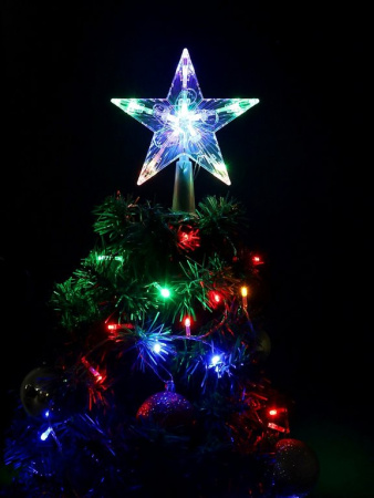 Верхушка на ёлку электрическая "Звезда белая" 15х15см, 10 LED, 1 режим, мульти MILAND