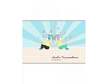 Альбом для рисования А4 20л. на скрепке Profit "ДЕВОЧКИ В НАУШНИКАХ"