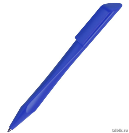Ручка под логотип синий корпус (изогнутая) №7