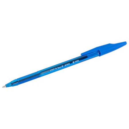 Ручка шариковая STAFF "Basic BP-66 Blue" 1 мм синяя (линия 0,5мм)