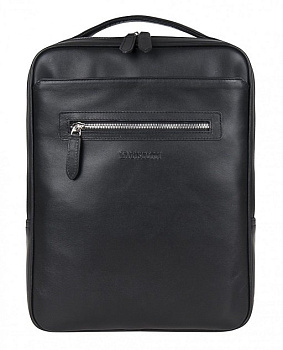 Рюкзак молодежный мужской  Franchesco Mariscotti натуральная кожа 29*38*8см, черный наполи