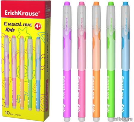 Ручка шариковая для правшей масляная ErichKrause  Ergoline Kids рез.упор  0,7мм синяя (линия 0,35мм)