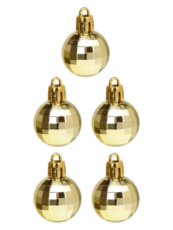 Набор шаров  цвет золото  30 мм 64 шт "Волшебство" (ассорти)