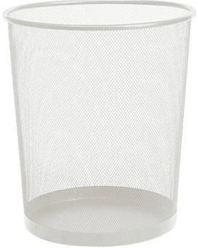 Корзина для бумаг металлическая 20л, серая deVENTE, круглая