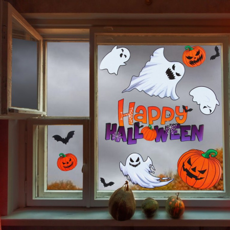 Наклейки декоративные  Happy Halloween "Привидения" 29,7*42 см