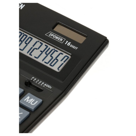 Калькулятор наст. Eleven CDB1601-BK (16 разр., 2 питания, 205*155мм) черный