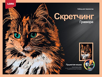 Скретчинг  А3 "Пушистая кошка" LORI
