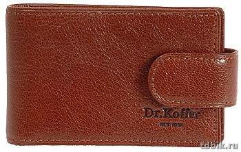 Визитница Dr.Koffer 11*7см на 48 визиток, коньяк