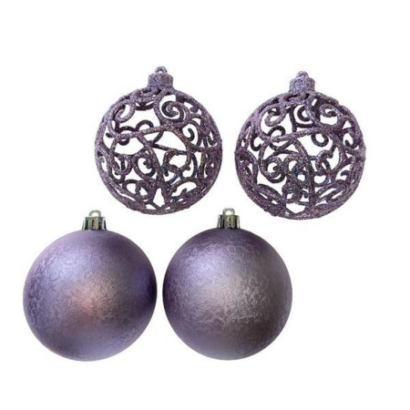 Набор шаров  цвет фиолетовый светлый 80 мм 4 шт