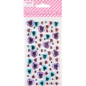 Стразы самоклеящиеся "Heart mix"  (ассорти) deVENTE