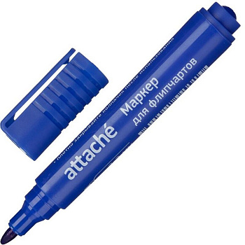 Маркер для флипчарта Attache 2-3мм синий круг.