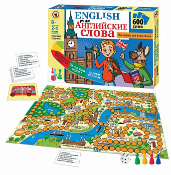 Игра настольная  Ходилка с викториной "English. Учим английские слова" Русский стиль