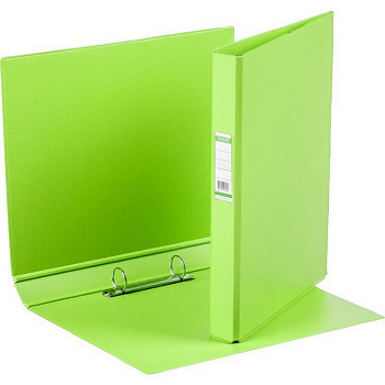 Папка на 2-х кольцах А4 35 мм Attache Selection карман на торце, картон в пленке ПВХ лайм
